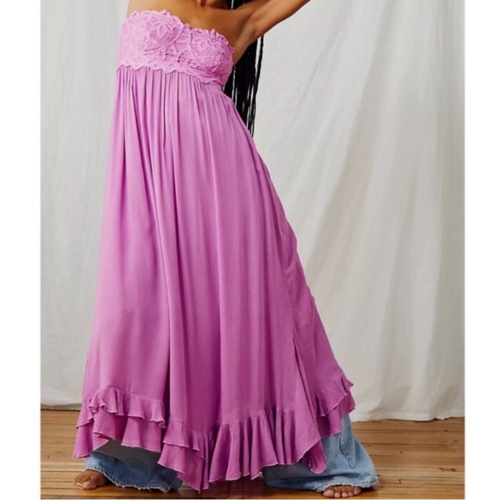 Free People FP One Adella Corset Maxi‎ Dress Beauty Berry Small